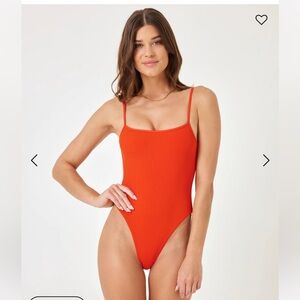 L*space Ribbed Holly NWT one piece suit , color pimento (red) - size S